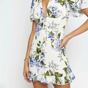 Reformation Mya Mini Dress - Riviera